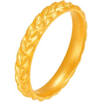 Honey gold jewelry gold ring solid gold ancient wheat ear ring hgh1666