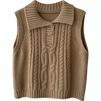 Japanese and korean style turn-down collar twist vest vest clip