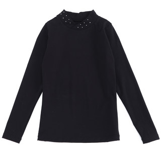 萌格格女童滑冰服打底衫烫钻上衣高弹外套透气A类花样滑冰训练服