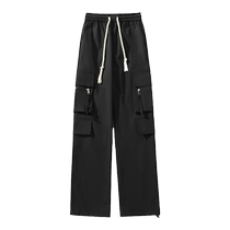 American vibe pants mens summer thin soft shell pants American retro straight functional style casual overalls