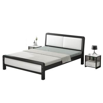 ຕຽງນອນ 1.8 ແມັດທາດເຫຼັກຕຽງນອນທາດເຫຼັກ thickened reinforced double bed 1.5 single Nordic net red modern minimalist steel frame bed