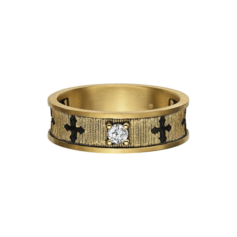 MONOLOGUE Monologue Europa Rhapsody Hollow Cross Retro Gold Ring Birthday Gift