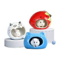 Nid de hamster abri universel en céramique pour toutes les saisons ours doré petite maison chaleureuse produits spéciaux daménagement paysager