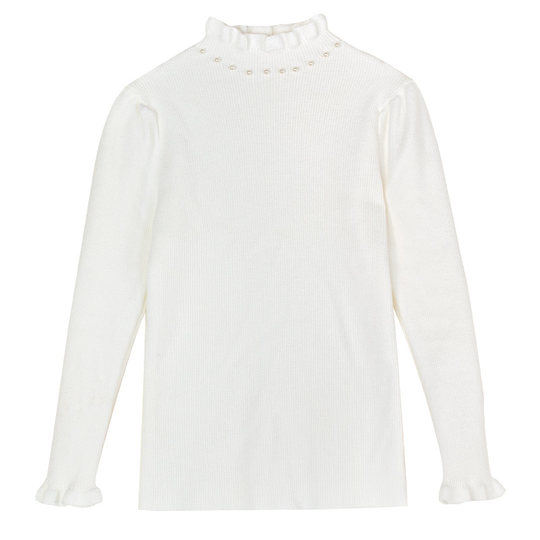 LittleNaive女童修身弹力针织打底衫秋冬款半高领t恤儿童内搭毛衣