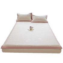 Class A bean ice silk mat three-piece set summer 2024 new single air-conditioned soft mat machine washable folding 3