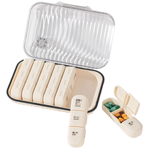(Self-operated) LOCK&LOCK portable medicine box sealed and divided into storage boxes for seven days a week can be carried with you