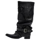 Mollynne Original Design Long Boots Women's Punk Style Black Mid-calf Fashion Boots Women's Pointed Toe Stacked Boots