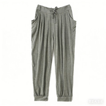 Plus size ສູງ waisted ວ່າງ modal harem pants ຂອງແມ່ຍິງ