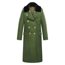 New military coats for men and women in winter thickened Northeastern cotton green coats and jackets, cold-proof cotton clothes, mid-length hooded work