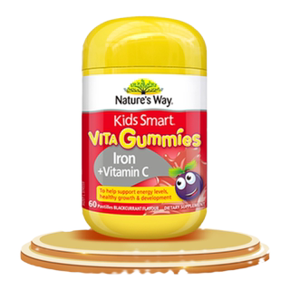Nature's Way佳思敏儿童铁+VC软糖助消化维生素C铁厌食宝宝不贫血