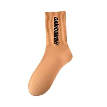 p ຖົງຕີນຕົວອັກສອນສໍາລັບຜູ້ຊາຍແລະແມ່ຍິງ mid-calf socks ins trendy versatile sports style Korean outerwear with shark pants white stockings gift box
