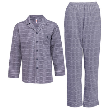 Yimei YM22QD009 ຜູ້ຊາຍ pajamas knitted yarn ຝ້າຍ cardigan ຊຸດເຄື່ອງນຸ່ງຫົ່ມເຮືອນແຂນຍາວສາມາດ worn ວ່າງ