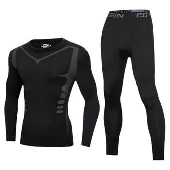 Tights men's fitness running clothes winter fleece quick-drying clothing