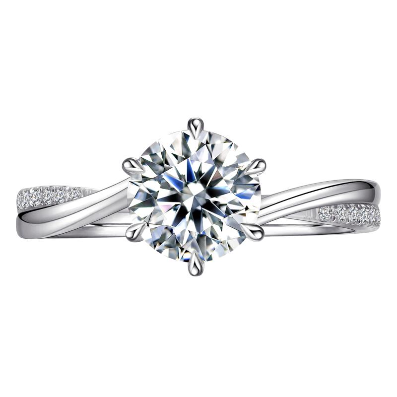 Zhou Fansheng twisted arm with six claws cultured diamond ring for women