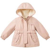 David Bella Girls Hooded Jacket Large Childrens Velvet Outerwear 2024 New Winter Clothes Childrens Style Tops