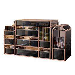 Kaman Glass Cosmetics Storage Box Dust-Proof Desktop Light Luxury High-End Skincare Product Lipstick Mask Box Storage Rack