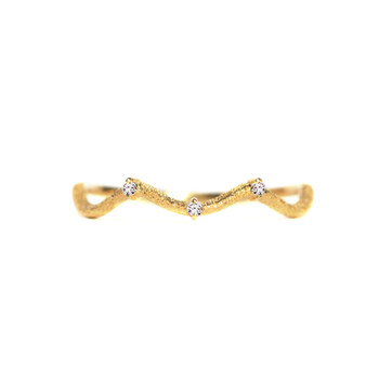 Japanese simple 18k gold diamond ring