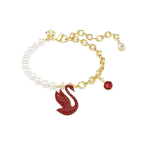 (Self-operated) Swarovski ICONIC SWAN Red Swan Pearl Bracelet Womens Bracelet Christmas Gift
