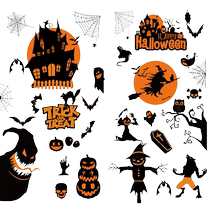 Halloween glass electrostatic sticker window decoration window dress photo props atmosphere accessories scene layout