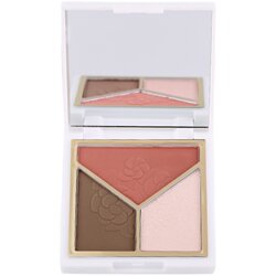 Shimmer Blush, Highlighter, and Contour All-In-One Palette for Natural Nude Makeup, Three-In-One Matte Blush, Nose Shadow, and Side Shadow for Women