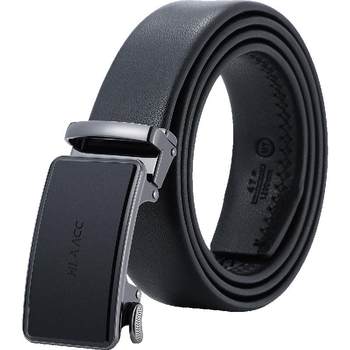 Heilan Home Belt ຫນັງແທ້ຂອງຜູ້ຊາຍສາຍແອວ buckle ອັດຕະໂນມັດເປັນຂອງຂວັນວັນເກີດສໍາລັບພໍ່ແລະແຟນແບບໃຫມ່ Trouser Belt ກ່ອງຂອງຂວັນ