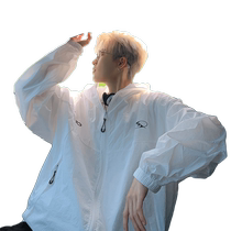 Mountain style outdoor hooded sun protection clothing for men in summer cityboy thin breathable and versatile letter print top jacket