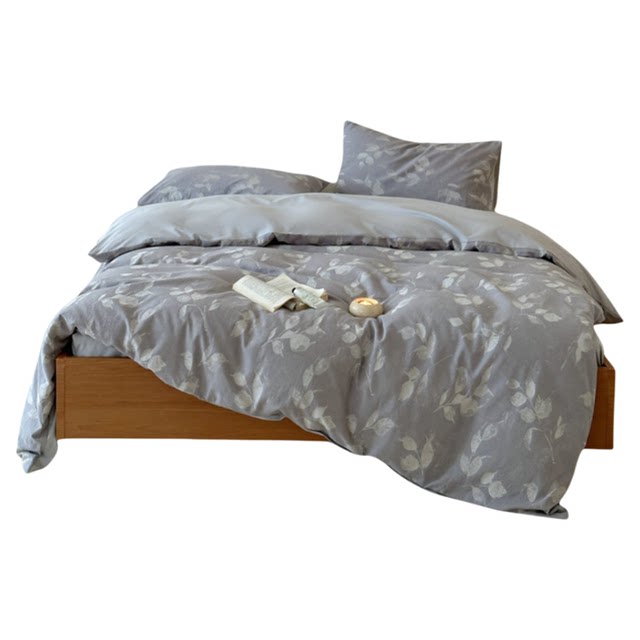 Lazy and quiet and luxurious cotton color woven large jacquard four-piece set Pure cotton sheet quilt cover 1.5m1.8 bedding set