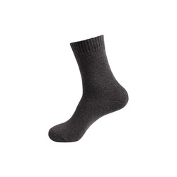 Thick socks men's winter thickened warm plus velvet pure cotton mid-tube towel socks black stockings super thick cotton socks deodorant