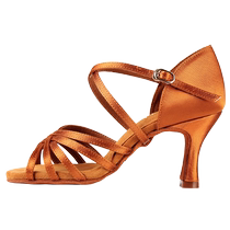 Betty Marie Latin Dance Shoes 2024 New Womens Adult Medium High Heel Professional National Standard Cha Cha Soft Sole Indoor Dance Shoes