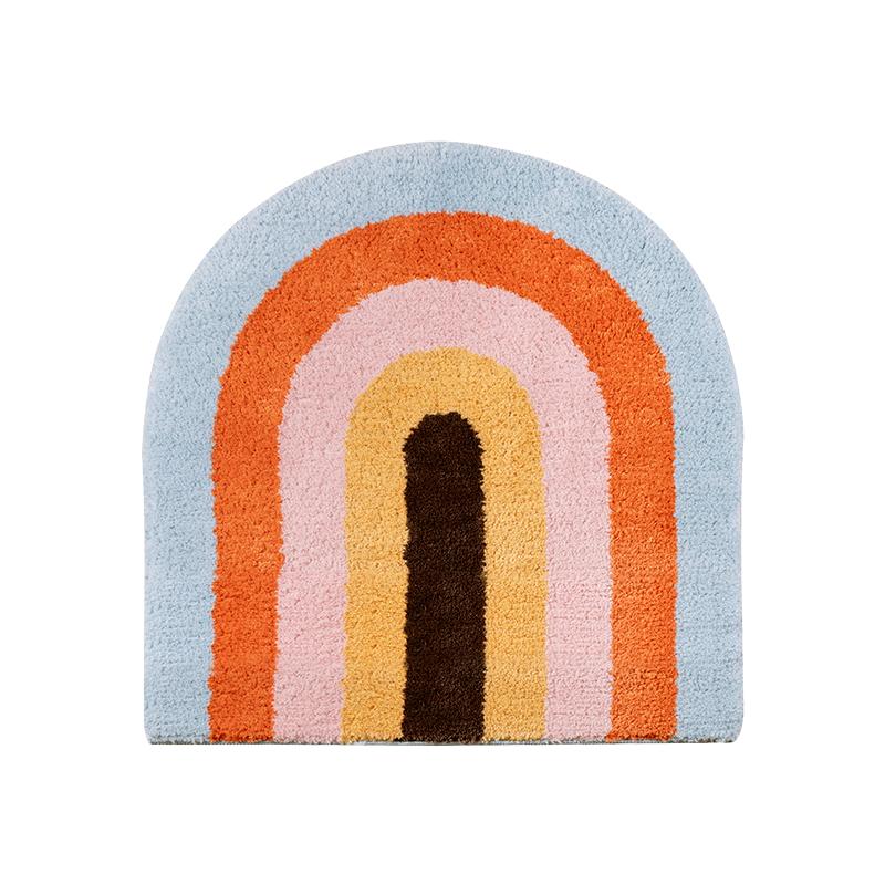 Carpet bedroom bedside blanket new ins style children boys and girls room floor mat rainbow semicircle machine washable