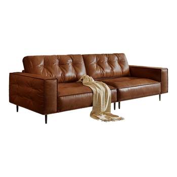 National subsidy jiuban sofa tofu blocks medieval style retro direct oil wax leather small apartment home living room sofa National subsidy jiuban sofa tofu blocks medieval style retro direct oil wax leather small apartment home living room sofa