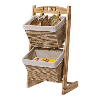 New style of snack floor-standing storage rack solid wood