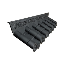 Antique eaves thickened plastic roof eaves tiles door head rain shed roof ridge hexagonal pavilion wall large wave single-sided tiles