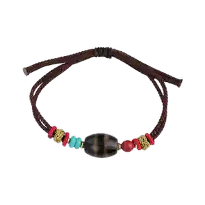 紅朱砂　虎牙三眼 红朱砂达洛天珠经典宝瓶莲花彩虹虎牙水纹金刚二眼三眼至纯老天珠