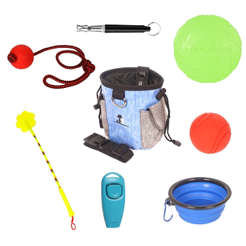 Complete set of dog training dog clicker and bite-resistant balls