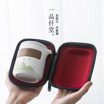 Upscale Qingshan Express Guest Cup Travel Tea Tea ceramic Outdoor Tea Set to contain the Gongfu Tea Cup Bubble