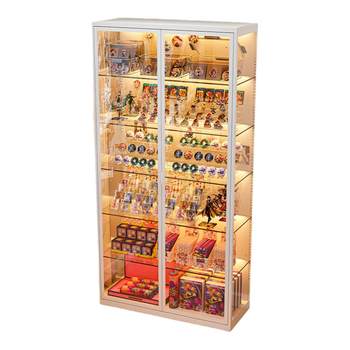 Large capacity, locked floor-standing multi-layer figure display cabinet