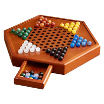 Jump Checkers Large Wooden Checkers Board Adult Edition High-end Glass Bead Marbles Old Children Checkers Treasured Money