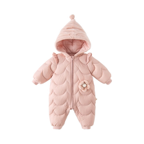 David Bella baby down jacket one-piece winter warm and thickened baby newborn girl one-piece winter clothing for going out