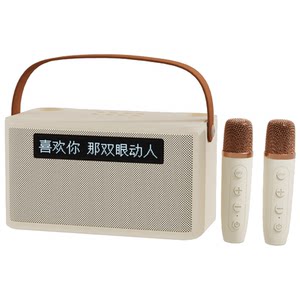 话筒音响一体麦克风k歌无线儿童家用家庭KTV蓝牙音箱显示歌词字幕