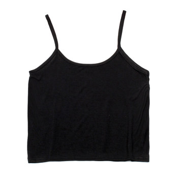 Korean Style Elegant and Age-Reducing Black Camisole, Slim Fit, Anti-Exposure, Short Modal Undershirt for Students, Women's Base Layer Tank Top