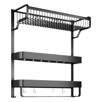 Towel rack bathroom storage rack integrated punch-free space aluminum toilet bathroom wall-mounted toilet towel rack