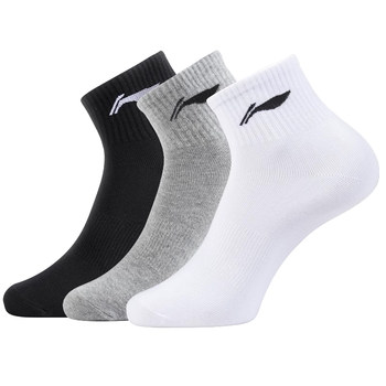 Li ning socks ຜູ້ຊາຍ socks ກິລາຖົງຕີນຂອງແມ່ຍິງ antibacterial breathable ຝ້າຍ socks
