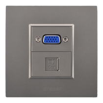 Type 86 concealed gigabit network with vga panel gray computer projector VGA six category network cable computer socket