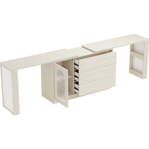 Lins home cream style retractable computer desk home double long table workbench Lins Wood Industry NU5C