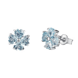 여성용 천연 가넷 스터드 귀걸이 925 Topaz Small