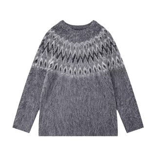 FIRSTFLOOR 马海抓毛费尔岛提花圆领毛衣女春宽松