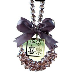 ແບບດຽວກັນຂອງ Xiaohongshu Ping An Xile car pendant diamond-encrusted rearview mirror car pendant high-end pendant crystal for girls