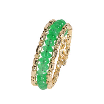 Ruohua emerald 18k gold colored gemstone ring