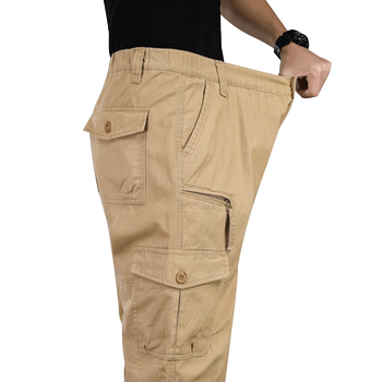 Pure cotton wear-resistant multi-pocket loose high-waisted overalls